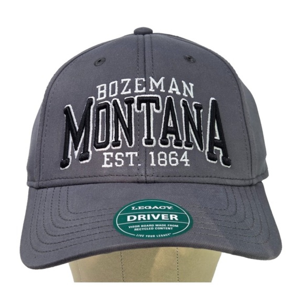 NEW Bozeman Montana Cap Cotton Dark Gray Adjustable Strap One‎ Size Legacy